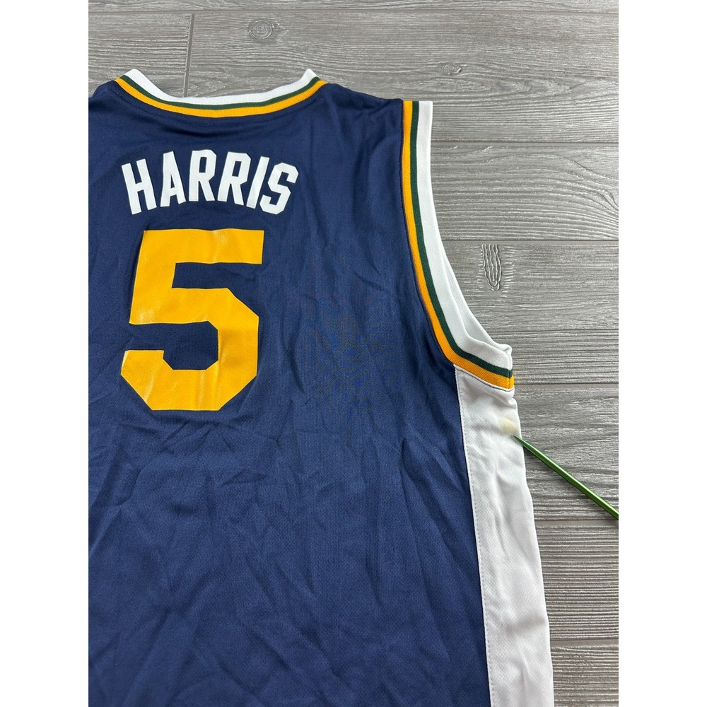 Adidas Utah Jazz Devin Harris 5 Basketball Jersey Blue Youth Large NBA - Picture 9 of 11